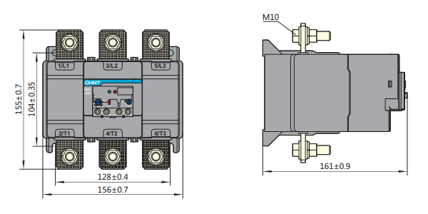 Kích thước Rơ le nhiệt CHINT NXR-630 (315-630A)